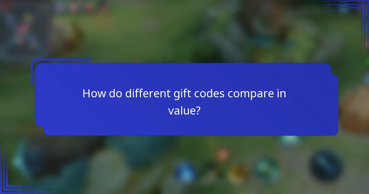 How do different gift codes compare in value?