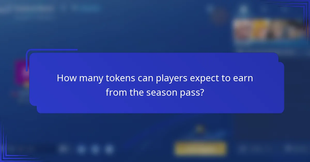 How many tokens can players expect to earn from the season pass?